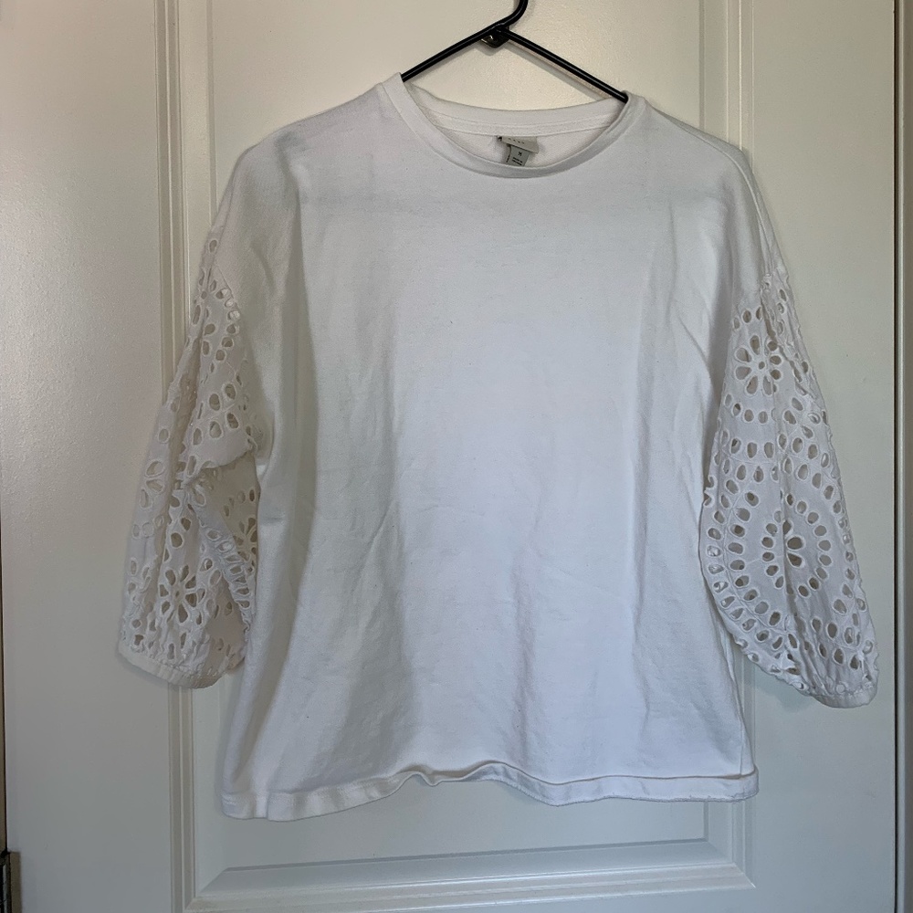 Target 3/4 Sleeve White Top